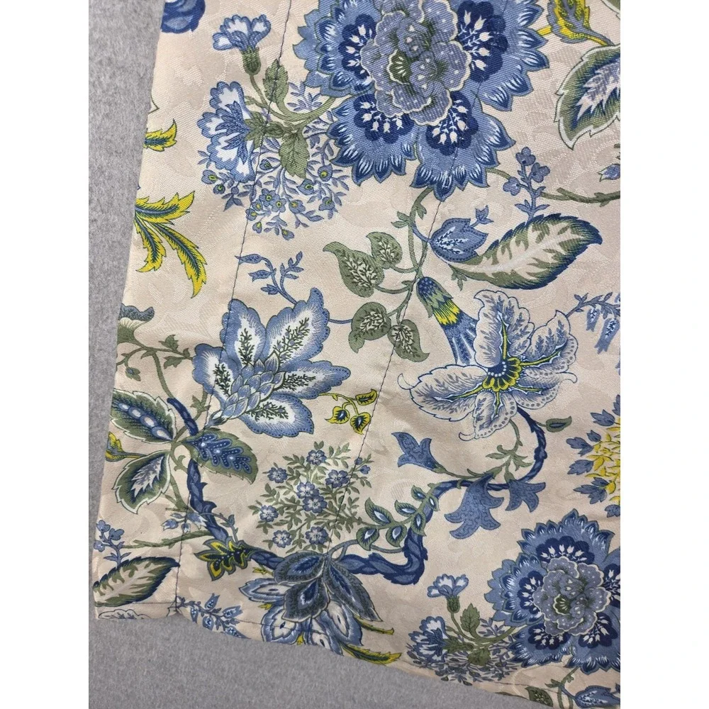 Waverly Imperial Dress Jacobean Floral Valance Set Scallop Blue Yellow 18x50